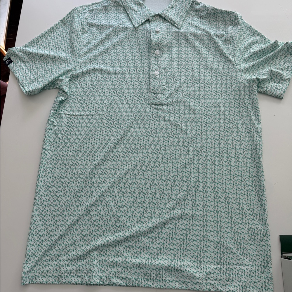 Criquet Light Green Patterned Polo Shirt (Dice)